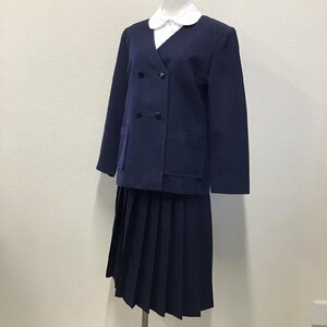 O759(中古) 岡山県 高松中学校 学生服 3点セット /M/160A/W67/イートン型ブレザー/スカート/ブラウス/制服/学生服/女子学生/高校