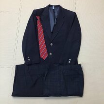 OT522-3 (中古) 栃木県 泉が丘中学校(旧制服) 男子学生服 4点セット /165A/W73/ブレザー/ズボン/ネクタイ/夏冬/中学校/高校/制服/学生服_画像1