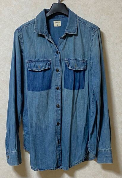GAP デニムシャツ表記XS レディースMくらい レディースシャツ