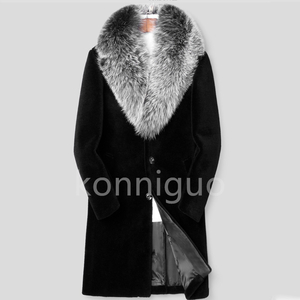  autumn winter # rare new goods # winter bi load thickness .. warm men's coat fur collar mink middle length section . windshield cold fur coat PY73