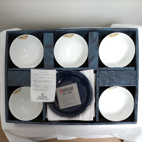 桃山陶器 kansai fine china 茶菓揃 湯呑 小皿 5客