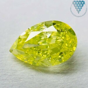 0.41 ct FANCY INTENSE GREENISH YELLOW PEAR I1 GIA ダイヤモンド ルース 360 商品 動画 DIAMOND EXCHANGE FEDERATION