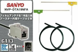 フィルムアンテナ ケーブル セット 地デジ サンヨー SANYO 用 NVP-DTA19NFA ワンセグ フルセグ 車 汎用 高感度