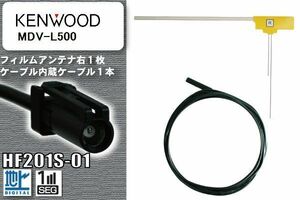 フィルムアンテナ ケーブル セット 地デジ ケンウッド KENWOOD 用 MDV-L500 対応 ワンセグ フルセグ HF201S-01