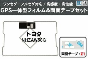 トヨタ TOYOTA 用 GPS一体型アンテナ フィルム 両面テープ セット NHZAW58G 対応 地デジ ワンセグ フルセグ 高感度 受信