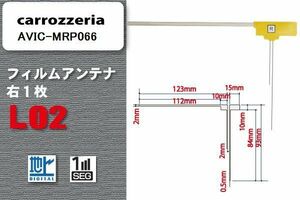 地デジ カロッツェリア carrozzeria 用 L型 フィルムアンテナ 右1枚 AVIC-HRZ009GII 対応 ワンセグ フルセグ 高感度 汎用 ナビ 車載用