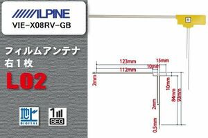 地デジ アルパイン ALPINE 用 フィルムアンテナ VIE-X08RV-GB 対応 ワンセグ フルセグ 高感度 受信 高感度 受信 汎用 補修用