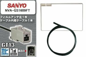 スクエア型 フィルムアンテナ ケーブル セット 地デジ サンヨー SANYO 用 NVA-GS1609FT ワンセグ フルセグ 車 汎用 高感度