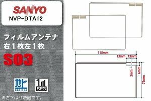 地デジ サンヨー SANYO 用 スクエア型 フィルムアンテナ NVP-DTA12 対応 ワンセグ フルセグ 高感度 汎用 ナビ 車載用