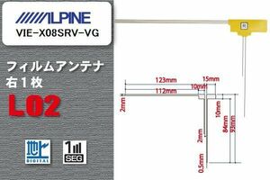 地デジ アルパイン ALPINE 用 フィルムアンテナ VIE-X08SRV-VG 対応 ワンセグ フルセグ 高感度 受信 高感度 受信 汎用 補修用