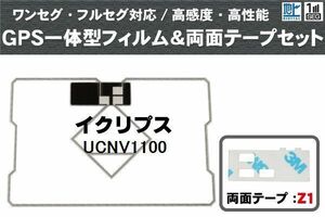 イクリプス ECLIPSE 用 GPS一体型アンテナフィルム 両面テープ セット UCNV1100 対応 地デジ ワンセグ フルセグ 高感度 受信