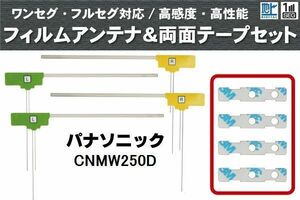 フィルムアンテナ 地デジ ナビ パナソニック 用 両面テープ 3M 強力 4枚 CNMW250D 4枚 左右 載せ替え 車 高感度 受信 アンテナフィルム