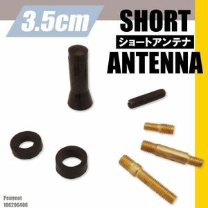 ショートアンテナ 3.5cm カーボン仕様 プジョー 106 206 406 汎用 車 黒 ブラック PEUGEOT パーツ 外装 受信 カーボン調 高級感 ラジオ