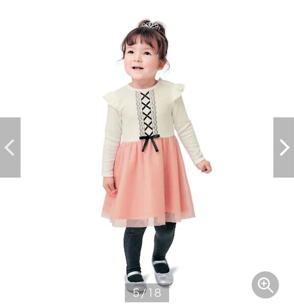 ハロウィン仮装 女の子 キッズ コスプレ ワンピース ドレス ピンクワンピ 90サイズ リボン フリル ロンT 長袖
