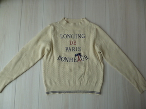 [ Pom Ponette ] sweater eggshell white *160cm*