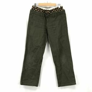 BEAMS BOY/ビームスボーイ★ダブルウエストパンツ【size -0　BOY/股下70cm/カーキ】Pants/Trousers◆BG922