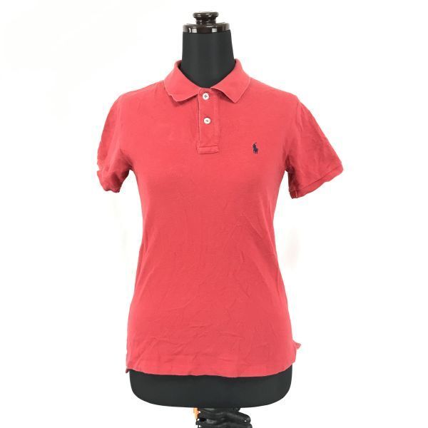 RALPH LAUREN★半袖ポロシャツ【women’s size -7/S/赤/red】Tops/Shirts◆BG956-A
