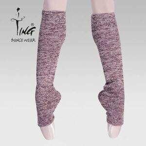 W035 заставляйте ваши ноги выглядеть дольше ♪ балет / танцевальная вязаная нога теплее ♪ Фиолетовый