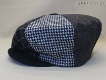 極美品 レア 8/4パッチワーク ブラック ウールキャスケット [L] NEW YORK HAT ニューヨークハット BIG APPLE ビッグアップル MADE IN USA_画像3