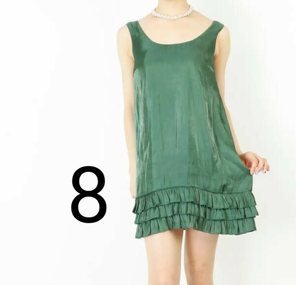 8番★グリーン　チュニックドレス★カリアング