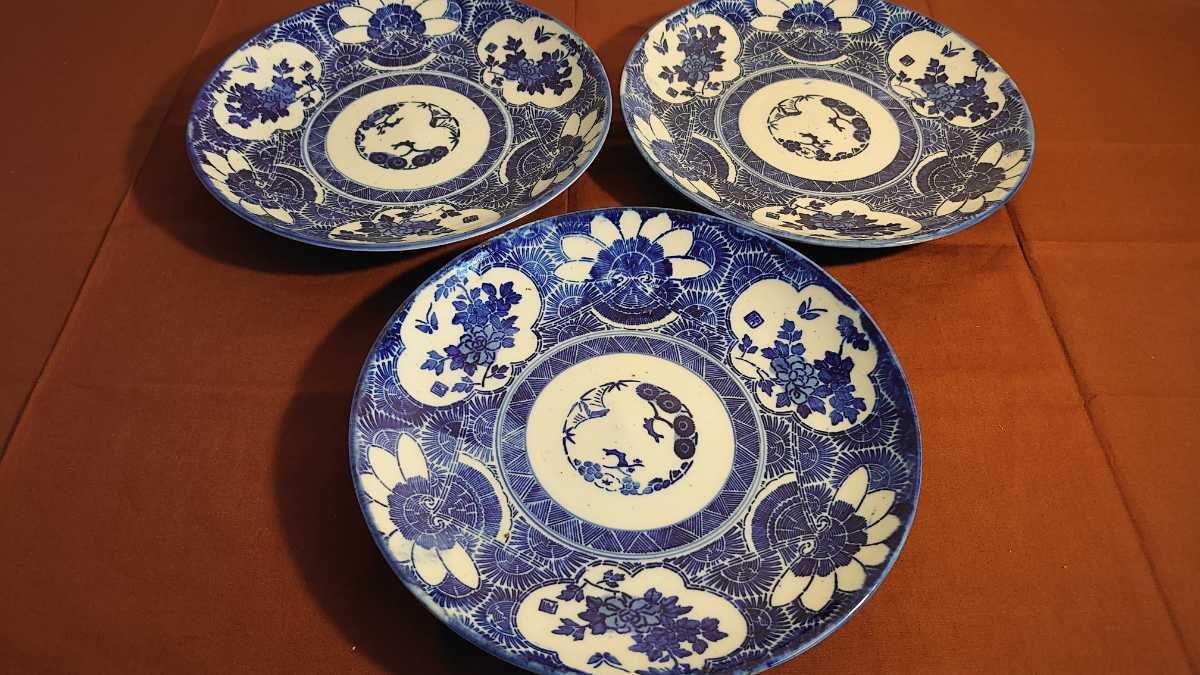 1◇初荷です ◇古伊万里 江戸中期~後期 蛸唐草大皿 46cm ◇丁寧な絵 ...