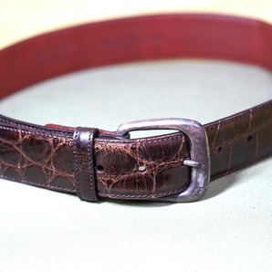 ラルフローレン クロコダイル素材 ベルト イタリア製 ブラウン