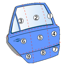 インプレッサ CBA-GVB 右 リアドア # 02C セントラル M263_画像5