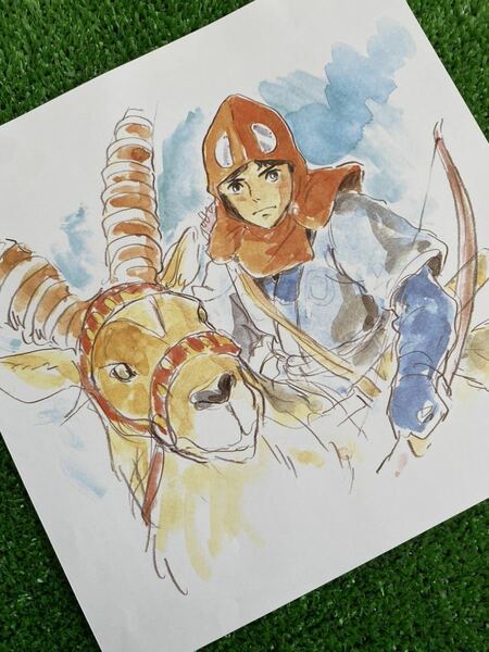 ジブリ　もののけ姫　宮崎駿　レイアウト　切抜き　イラスト　ポストカード　ポスター　STUDIO GHIBLI 12