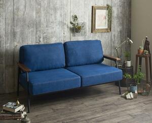  Vintage steel sofa Lautner low to flannel Denim 2.5P