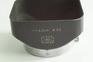 048『送料無料 並品』AIRES f=4.5cm φ45 for H-CORAL アイレス45mmレンズ用 内径45mmカブセ式 角型メタルフード レンズフード