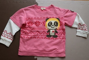  HusHush 110 long sleeve sweatshirt cut and sewn pink Panda cotton 100% autumn winter world 