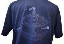 rajabrooke（ラジャブルック）WAU LOGO DRY TEE ロゴ ドライ Tシャツ S/S 半袖 カットソー NAVY L クルーネック プリント 刺繍_画像3