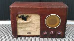  rare article antique Oki Electric vacuum tube radio Showa era 23 year Junk Onkyo speaker 
