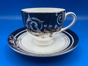 【未使用　保管品　箱なし】Wedgwood ウェッジウッド ★ルネサンスブルー ★カップ&ソーサー(3) ★サイズ 87mm×高さ71mm / 148mm