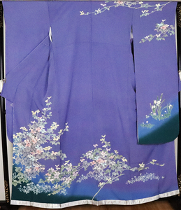 Art hand Auction [Free shipping] Hanamai Yuzen by Fumihiko Sekiguchi ★ Genuine furisode ★ Pure silk ★ Hand-painted Yuzen flowers ki21882 [New], fashion, Women's kimono, kimono, Long-sleeved kimono