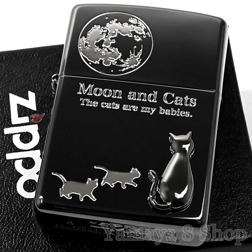 ZIPPO ムーン＆キャット 猫メタル ブラック ジッポー ライター