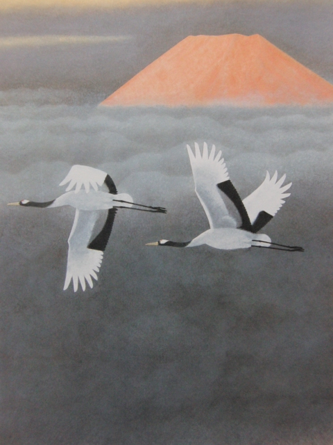 Chusaku Oyama, [Dawn Suisho], From a rare collection of art, In good condition, Brand new with high-quality frame, free shipping, Japanese painting, Japanese style, Japanese painter, Feng Shui painting good luck crane, Painting, Japanese painting, Flowers and Birds, Wildlife