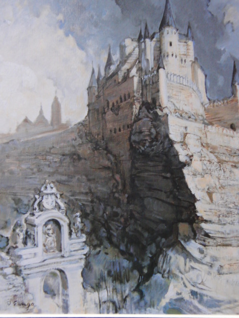 دايجيرو إيهيي, قلعة سيغوفيا, كتاب فني نادر, يتضمن إطارًا جديدًا عالي الجودة, في حالة جيدة, ًالشحن مجانا, تلوين, طلاء زيتي, طبيعة, رسم مناظر طبيعية