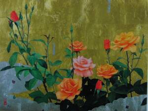 安西大、花の咲く風景-薔薇-、希少な画集より、版上サイン入り、新品高額画装、送料無料 絵画,油彩,自然、風景画