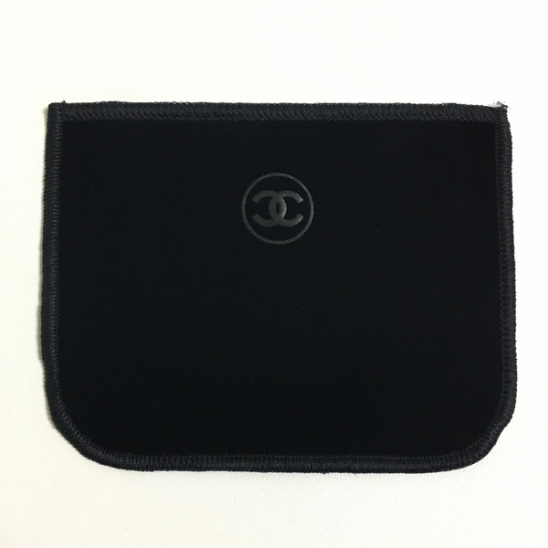 即決☆CHANEL シャネル 保存袋 ベロア コンパクト アクセサリー ケース 袋 11×8.5cm USED