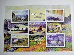 外国切手シート　絵画　マクシミリアン・リュス風景画　５種未使用