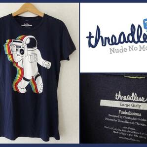 送料無料 美品★threadless Funkalicious Tシャツ 宇宙飛行士 Mサイズ★スレッドレス/アストロノーツ/Boombox/レトロ/ラジカセ/NASA/半袖