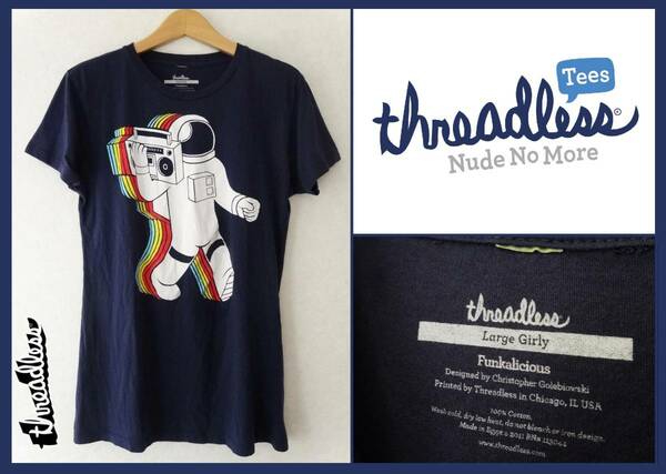 送料無料 美品★threadless Funkalicious Tシャツ 宇宙飛行士 Mサイズ★スレッドレス/アストロノーツ/Boombox/レトロ/ラジカセ/NASA/半袖