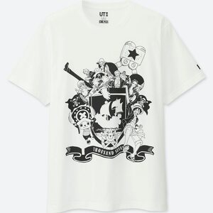 残少★ ユニクロ ワンピース ONEPIECE コラボ Tシャツ Mサイズ ルフィ チョッパー 麦わらの一味 白 ホワイト 黒 少年ジャンプ 新品