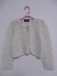 # Pom Ponette # pretty mo hair knitted cardigan 120cm cream 