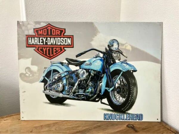 USA産／Harley Davidson Knucklehead／ブリキ看板