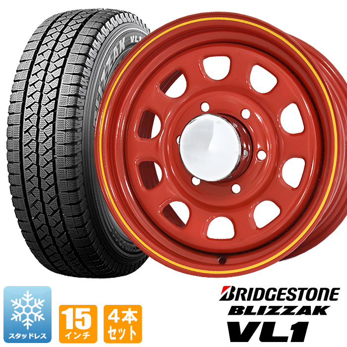今季ブランド MS-721 195 80R15 ブリヂストン スタッドレススチール