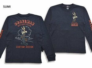 BR×LOONEYコラボ 天竺ロングTシャツ◆The BRAVE-MAN スミクロXXLサイズ LTB-2204 ブレイブマン コヨーテ 刺繍 長袖 ルーニー