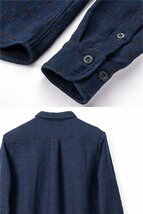 インディゴジャガード長袖シャツ◆桃太郎ジーンズ インディゴLサイズ 40inch MLS1030M23 MOMOTARO JEANS 日本製 国産_画像5