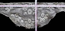 19世紀 フランス アンティーク レース 刺繍 布材 縫製 古布 素材 服飾 半物 素材 トリム チュール ボビン リメイク パーツ W_画像6